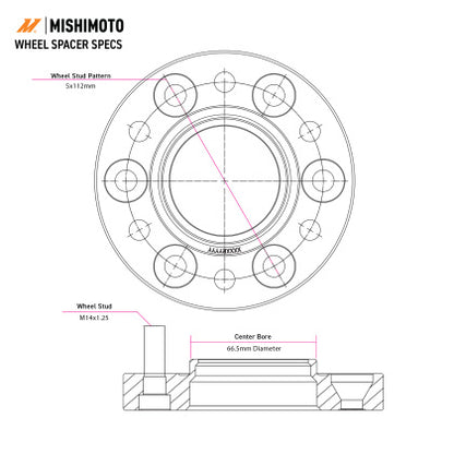Mishimoto Wheel Spacers - 5x120 - 72.6 - 20 - M14 - Black