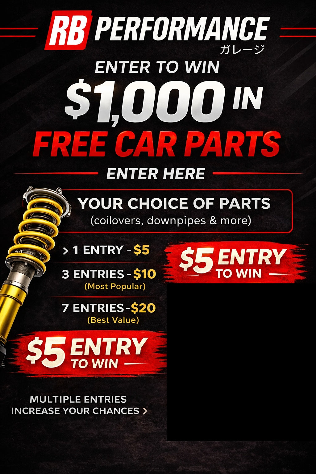 Enter to Win $1000 in Performance Parts