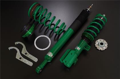 Street Basis Z Coilover Kit; Camber/Caster Adjustable Front Upper Mount; OEM Rear Upper Mount;